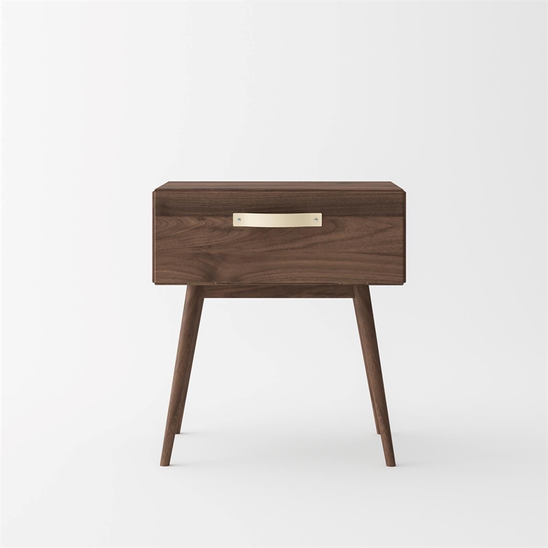 Isabella Mid Century Solid Black Walnut Bedroom Set (Queen Bed + 2 Nightstands)