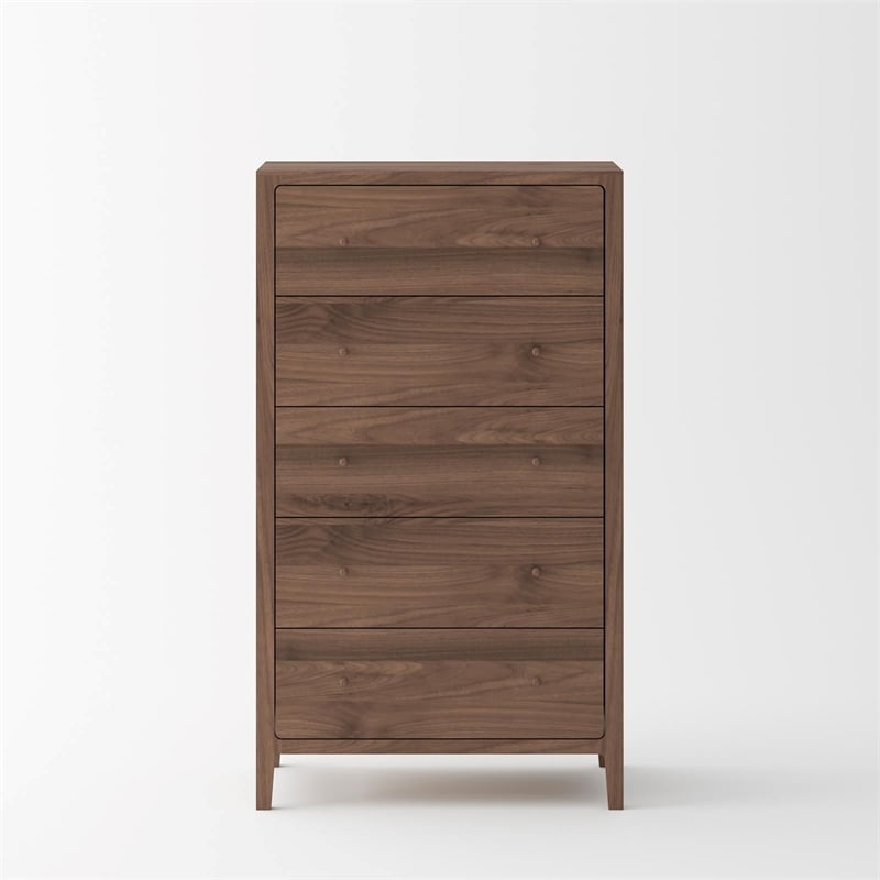 Crafters and Weavers Isabella Mid Century Solid Black Walnut Queen Bedroom Set