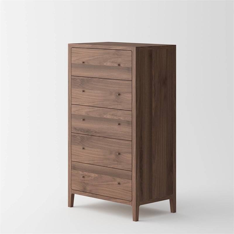 Crafters and Weavers Isabella Mid Century Solid Black Walnut Queen Bedroom Set