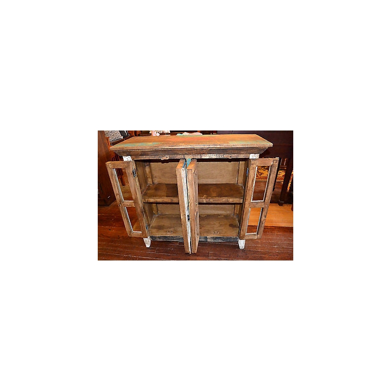 Crafters and Weavers La Boca 4 Door Curio Cabinet in Multi Color