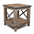 Crafters and Weavers Larson Cross Bar Open End Table in Grey (Set of 2)