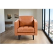 Crafters and Weavers  Philippe Top Grain Leather Arm Chair in Tan