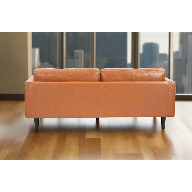 Crafters and Weavers Philippe Top Grain Leather Sofa in Tan