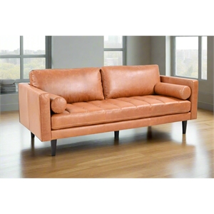 Crafters and Weavers Philippe Top Grain Leather Sofa in Tan