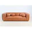 Crafters and Weavers Genavive Top Grain Leather Sofa in Tan