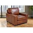 Crafters and Weavers Claudette Top Grain Leather Arm Chair in Chestnut