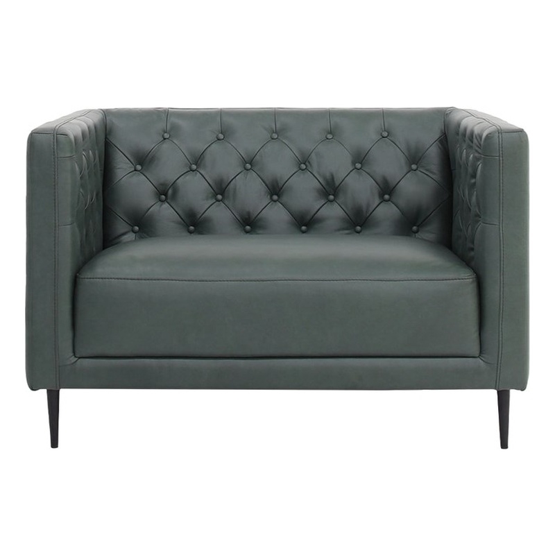 Crafters and Weavers Lucius Top Grain Leather 1.5 Arm Chair in Green