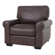 Crafters and Weavers Florentine Leather Arm Chair Tan in Dark Brown