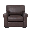 Crafters and Weavers Florentine Leather Arm Chair Tan in Dark Brown