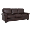 Crafters and Weavers Florentine Top Grain Leather Sofa in Brown