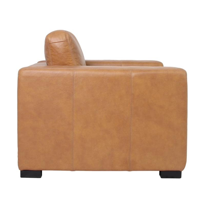 Crafters and Weavers Argento Leather Arm Chair in Tan