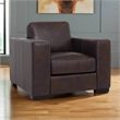 Crafters and Weavers Argento Top Grain Leather Arm Chair in Brown