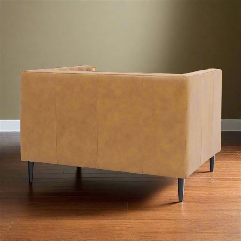 Crafters and Weavers Lucius Top Grain Leather 1.5 Arm Chair in Tan