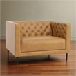 Crafters and Weavers Lucius Top Grain Leather 1.5 Arm Chair in Tan