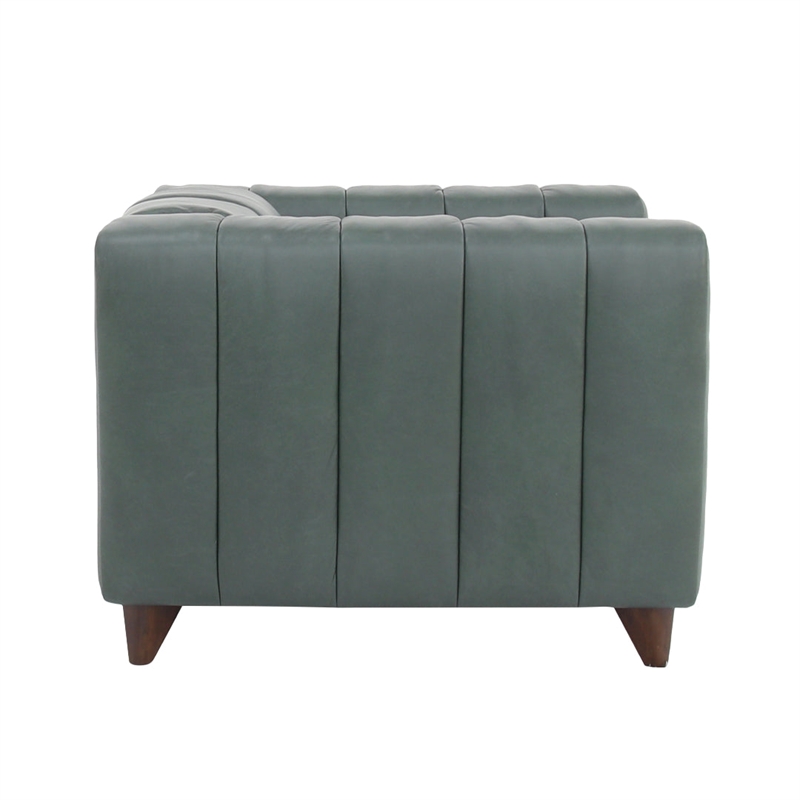 Crafters and Weavers Octavia Top Grain Leather Arm Chair in Green