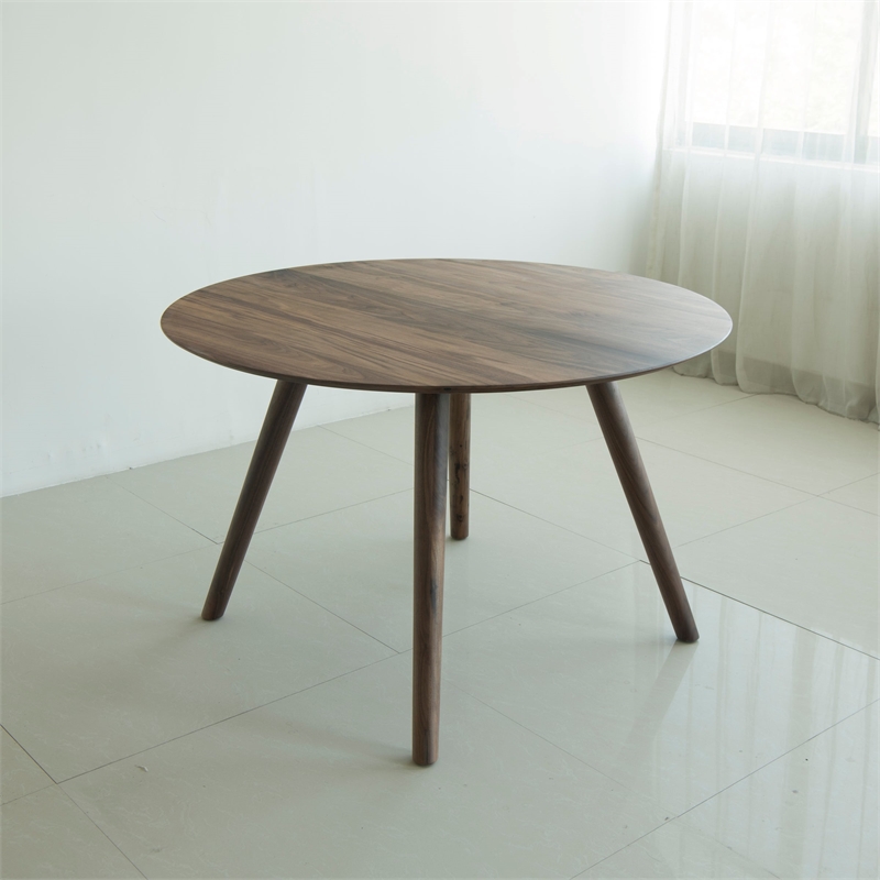 Crafters and Weavers Isabella Mid century Round Dining Table set - Black Walnut