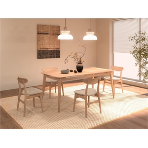 Crafters and Weavers 71&quot Isabella Mid century Oak Dining Table and 4 Chairs