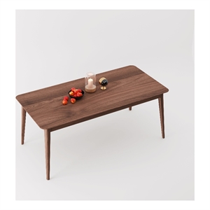 Crafters and Weavers 86.5&quot Isabella Mid century Dining Table -Solid Black Walnut