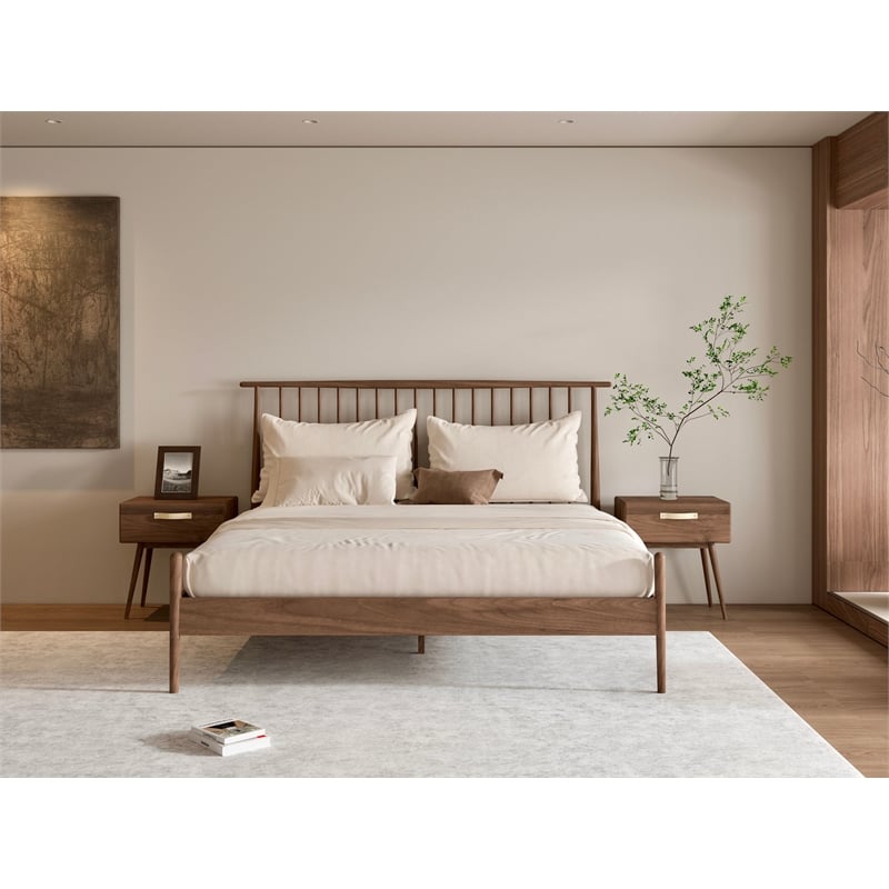 Crafters and Weavers Crafters and Weavers Isabella Solid Black Walnut King Bed