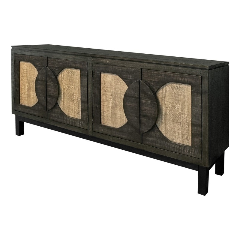 Crafters and Weavers Malta Two-Tone Solid Wood Sideboard / Console in Black