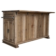 Crafters and Weavers Westwood 3 Drawer Kitchen Island - Stack Leg in Brown