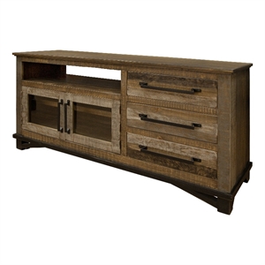 Crafters and Weavers 62&quot Greenview Loft Solid Wood TV Stand in Brown