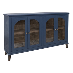 Crafters and Weavers 71&quot Celtic Solid Wood Console/TV Stand/Sideboard in Blue