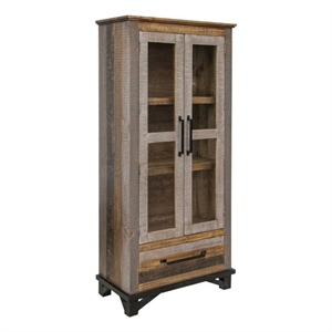 Crafters and Weavers Greenview Loft Solid Wood Bookcase Cabinet in Multi-Color