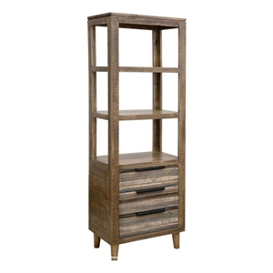 Crafters and Weavers 73&quot High Misha Solid Pine Bookcase in Multi-Color