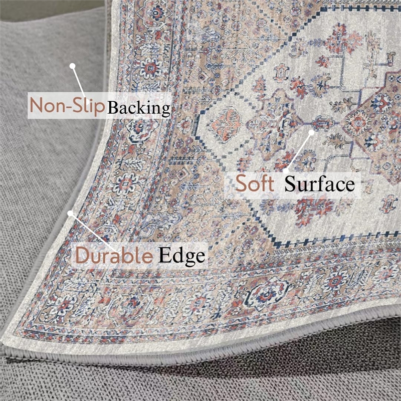 Crafters & Weavers Serapi Soft Washable Non Slip Area Rug (9' x 12')