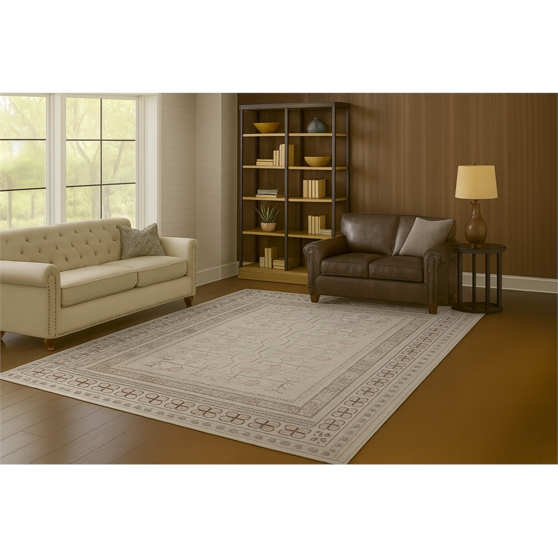 Crafters & Weavers Ushak Soft Washable Non Slip Area Rug (5.7' x 7.8')