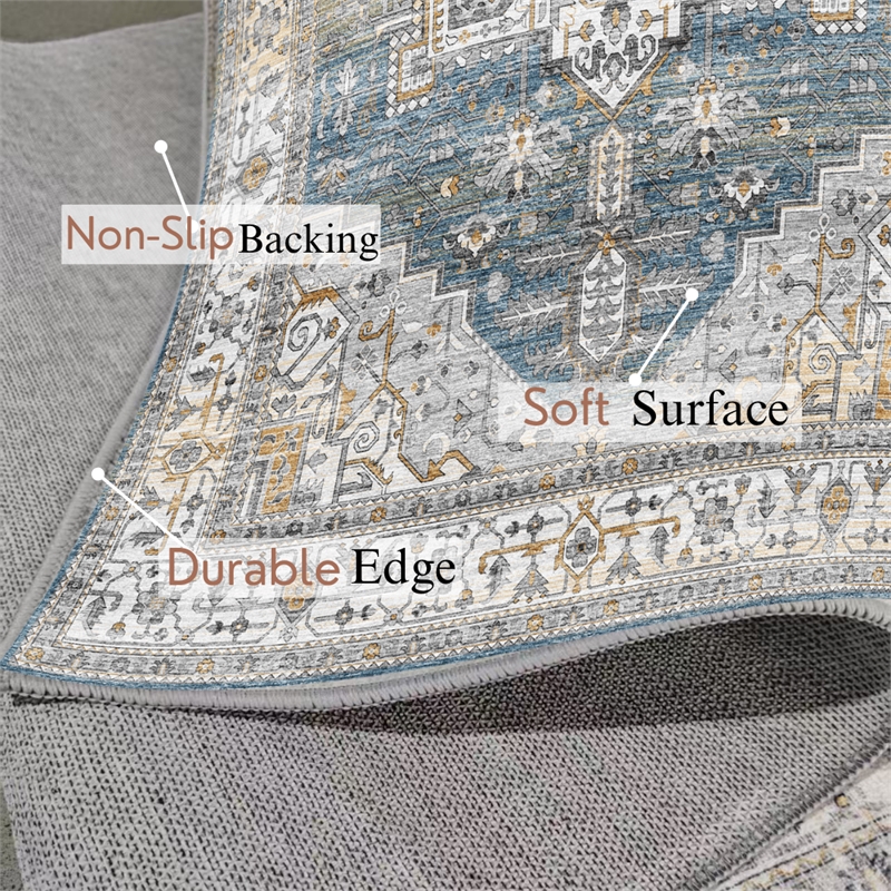 Crafters & Weavers Serapi Soft Washable Non Slip Area Rug (9' x 12')