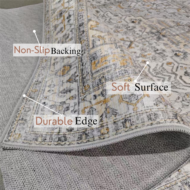 Crafters & Weavers Serapi Soft Washable Non Slip Area Rug (5.7' x 7.8')