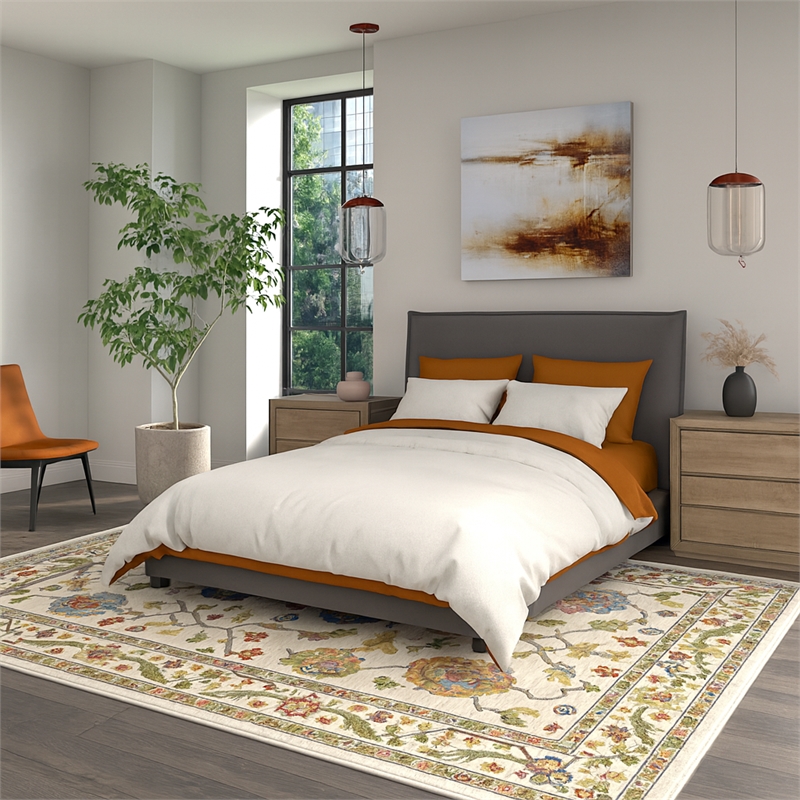 Crafters & Weavers Arts and Crafts Soft Washable Non Slip Area Rug (5.7' x 7.8')