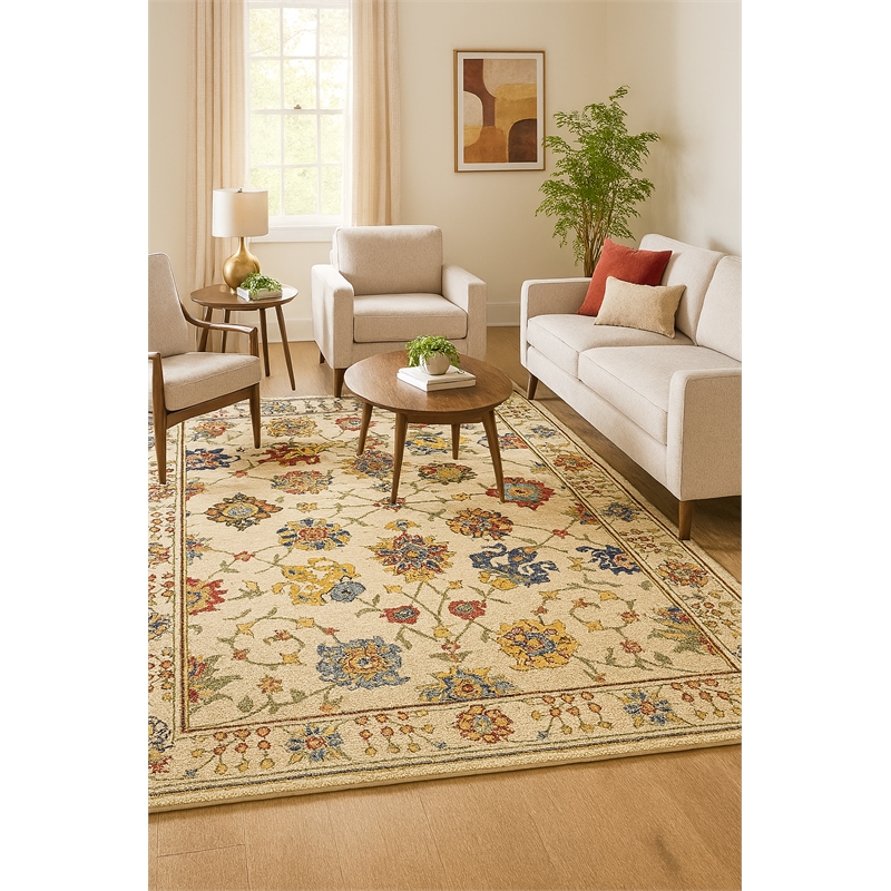 Crafters & Weavers Arts and Crafts Soft Washable Non Slip Area Rug (3' x 5')