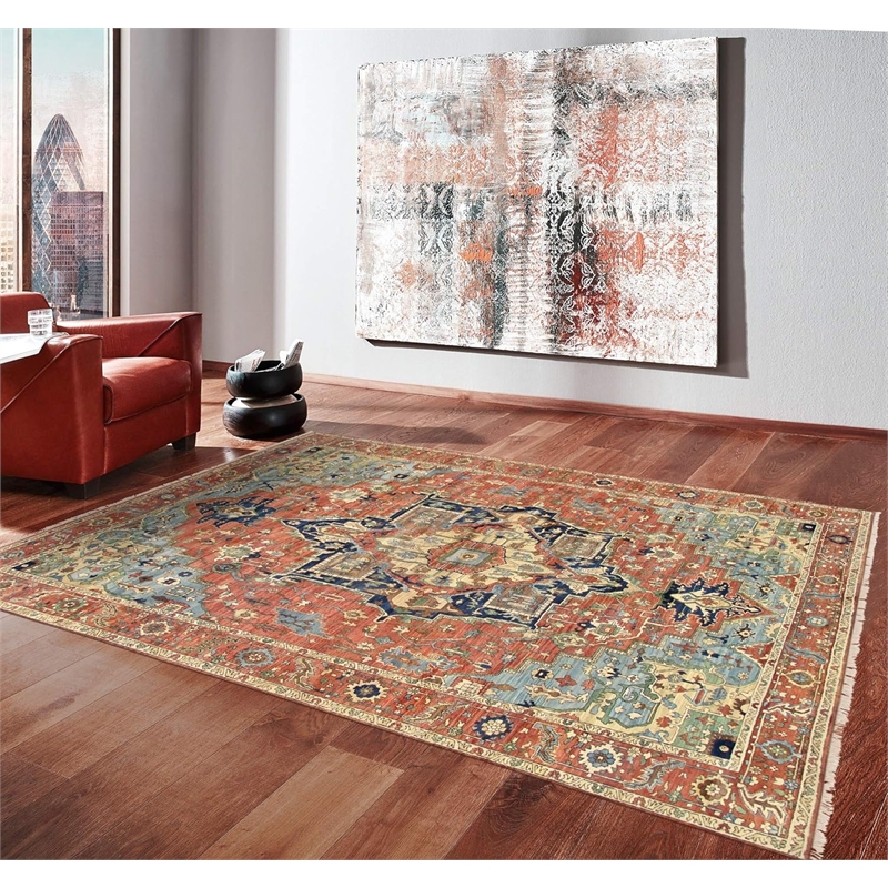 Crafters & Weavers Serapi Soft Washable Non Slip Area Rug (9' x 12')