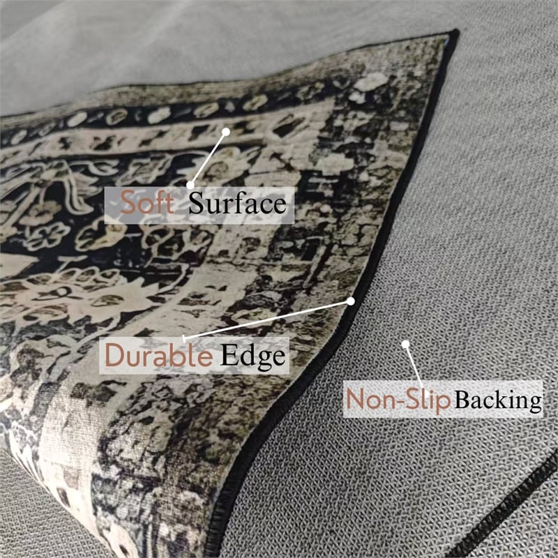 crafters & weavers tibet soft washable non slip area rug (3' x 5')