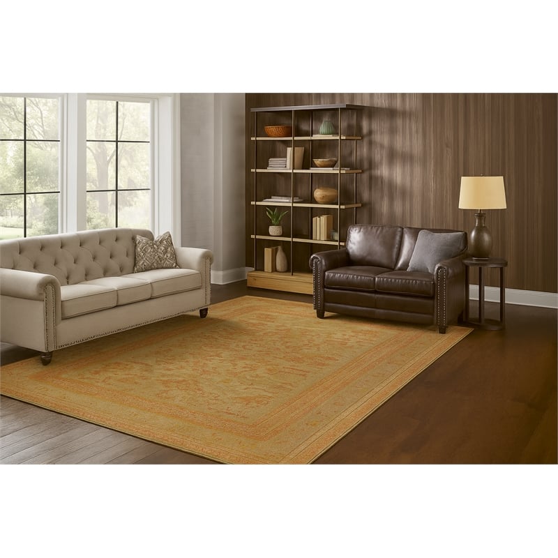 Crafters & Weavers Ushak Soft Washable Non Slip Area Rug (5.7' x 7.8')