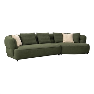 Crafters and Weavers 133&quot Aurora Collection Upholstered Sectional Sofa in Green