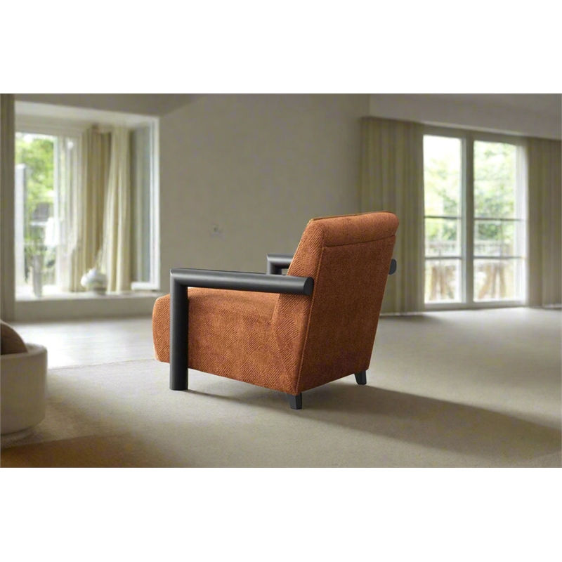Crafters and Weavers Nora Collection Mid-Century Modern Arm Chair in Orange