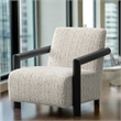 Crafters and Weavers Nora Collection Mid-Century Modern Arm Chair - Ivory/White