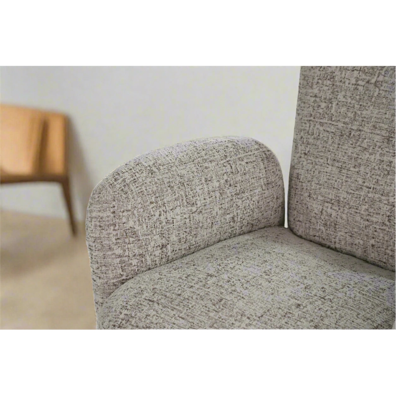 Crafters and Weavers Atlas Modern Fabric Swivel Arm Chair in White