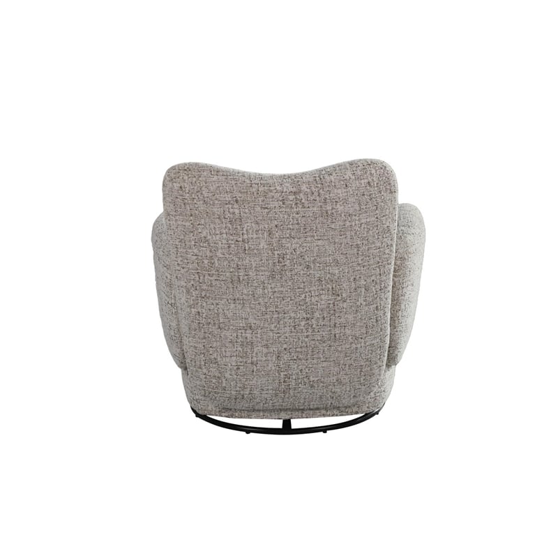 Crafters and Weavers Atlas Modern Fabric Swivel Arm Chair in White