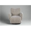 Crafters and Weavers Atlas Modern Fabric Swivel Arm Chair in White