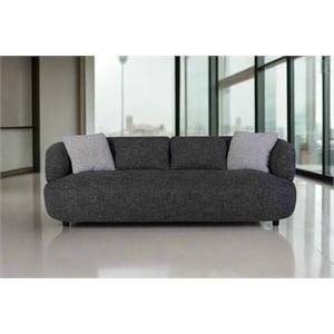 Crafters and Weavers 92&quot Vista Collection Mid-Century 3-Seater Sofa in Black