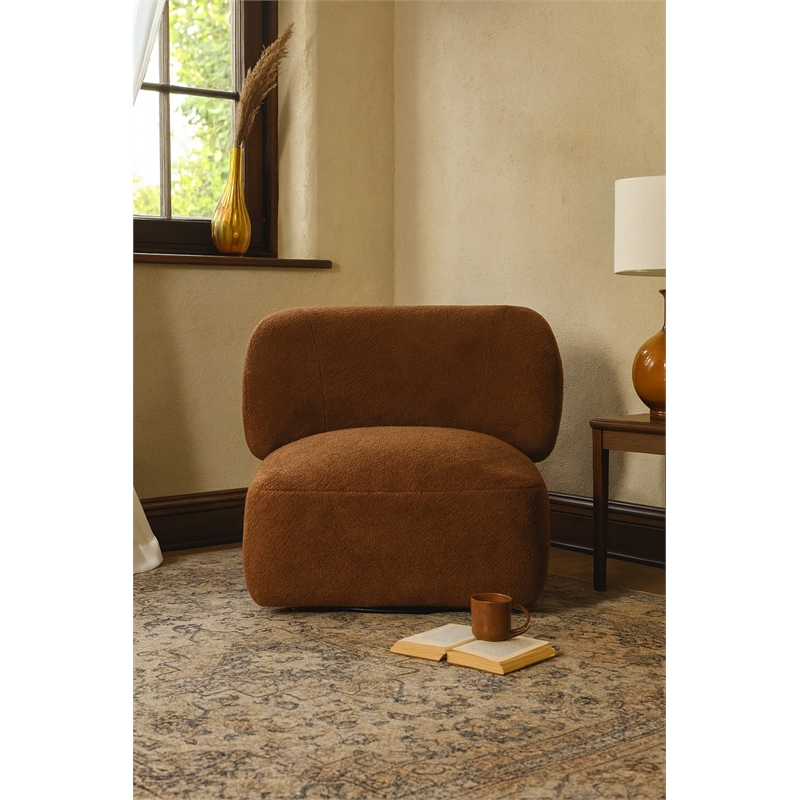 Crafters and Weavers Forma Mid-Century Modern Swivel Livingroom Chair in Brown