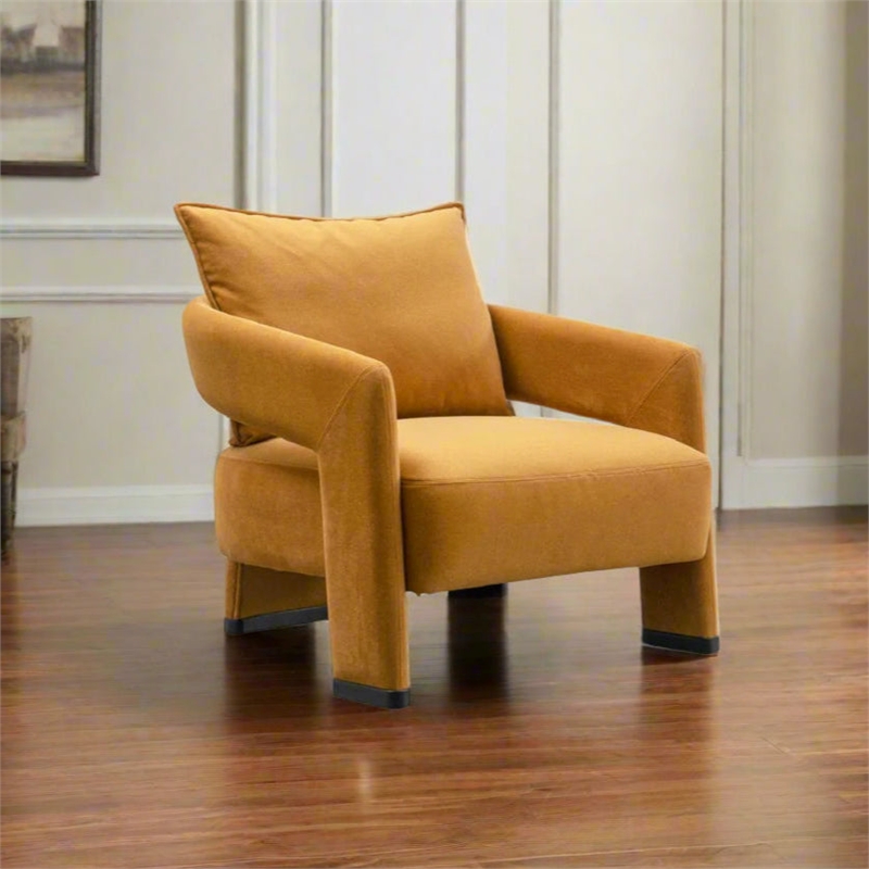 Crafters and Weavers Valora Mid-Century Modern Livingroom Armchair in Yellow