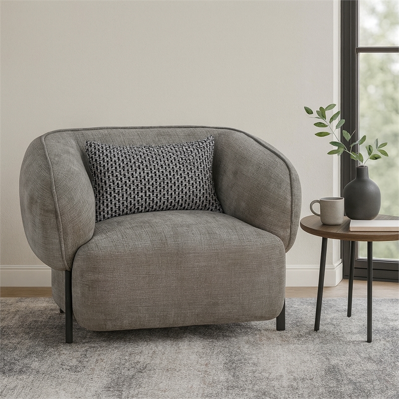 Crafters and Weavers Nova Mid-Century Modern Arm Chair in Gray
