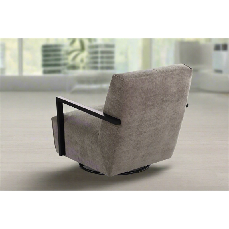 Crafters and Weavers Linea Collection Modern Swivel Arm Chair -Gray