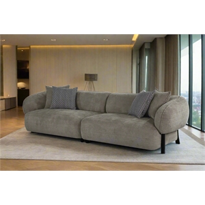 Crafters and Weavers 117&quot Nova Mid-Century Modern Sectional 4-Seater Sofa - Gray